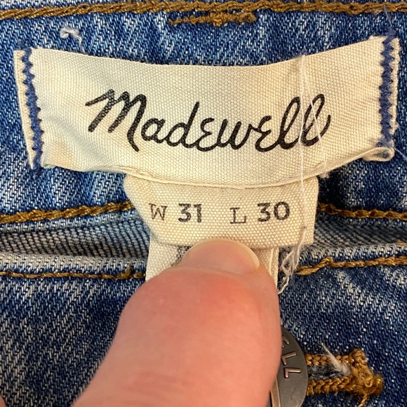 Madewell Mens Relaxed Taper Jeans Blue Wash Size 31 x 27 Cotton Blend - Picture 3 of 10